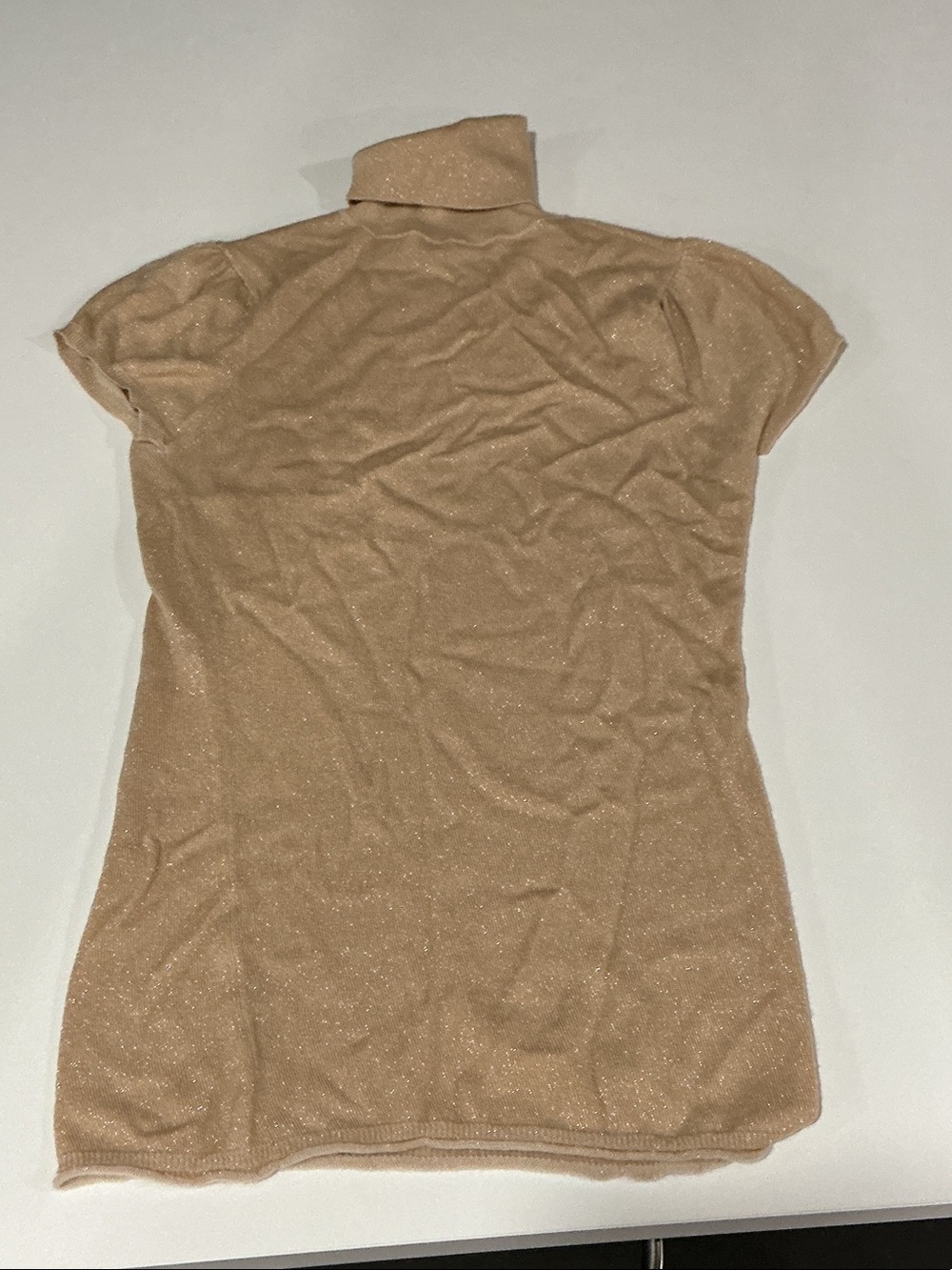 Autumn Cashmere Sparkle Knit Turtleneck Tunic - Beige